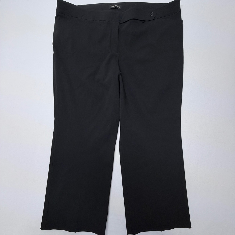 Lane Bryant Black Wide Leg Dress Pants Plus Size 28 Petite Career Trousers